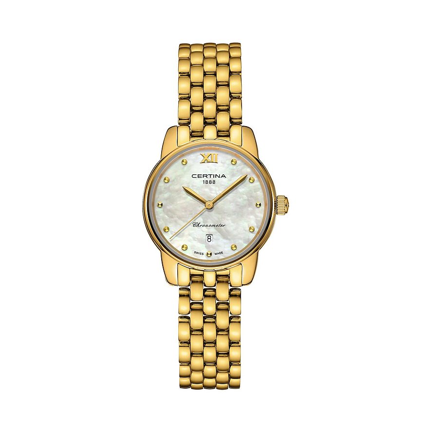 Certina Damenuhr DS-8 Lady C0330513311800, Damen, Edelstahl, Armband: Edelstahl, PVD beschichtet, Quarz, analog