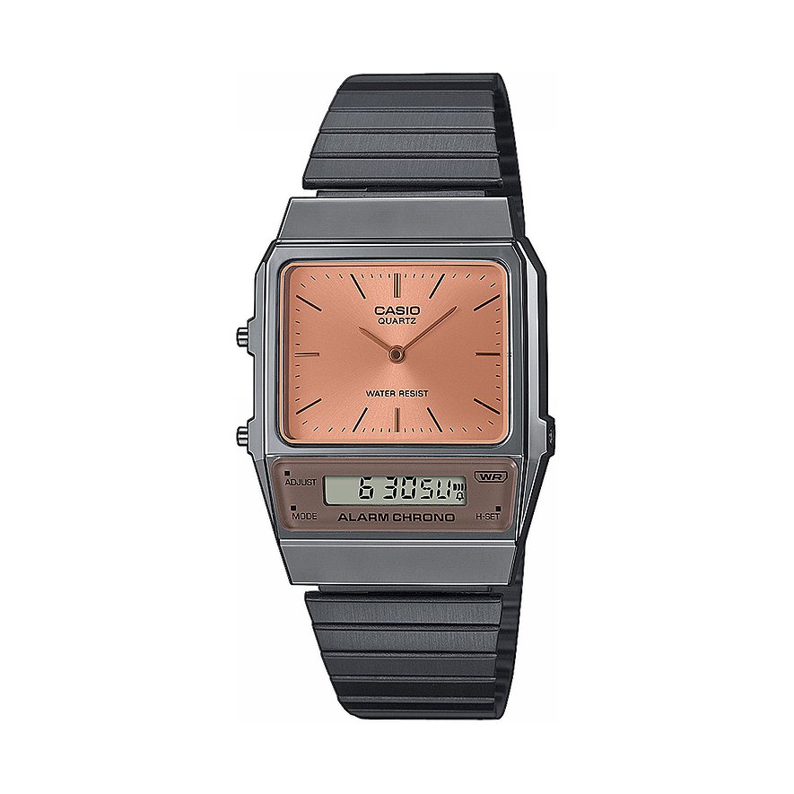 Casio Herrenuhr Edgy AQ-800ECGG-4AEF, Herren, Resin, Armband: Edelstahl, Quarz, analog