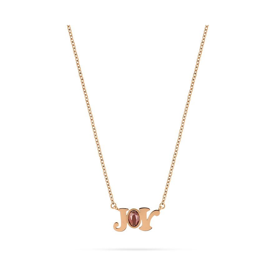 ESPRIT Kette Joy, Zirkonia, synthetisch, Damen, Edelstahl, roségold