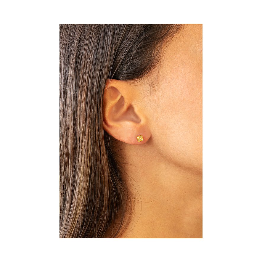 Caï Ohrstecker aus 925er Silber mit Zirkonia im Blüten-Design.