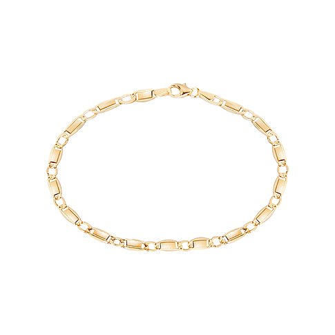 CHRIST Armband aus 375 Gelbgold mit flachen Gliedern.