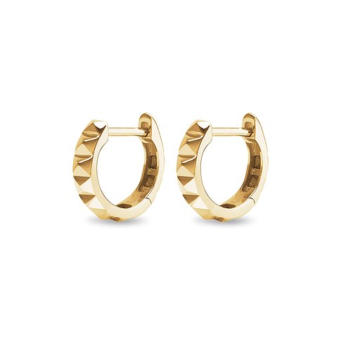 CHRIST Ohrringe aus 585 Gelbgold mit facettierter Oberfläche.