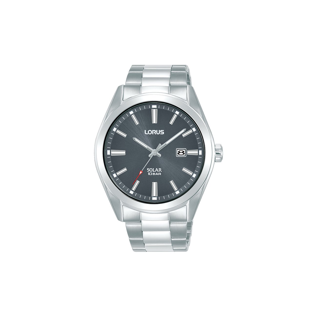 Lorus Herrenuhr mit Edelstahlgehäuse, analog, mit Datumsanzeige.