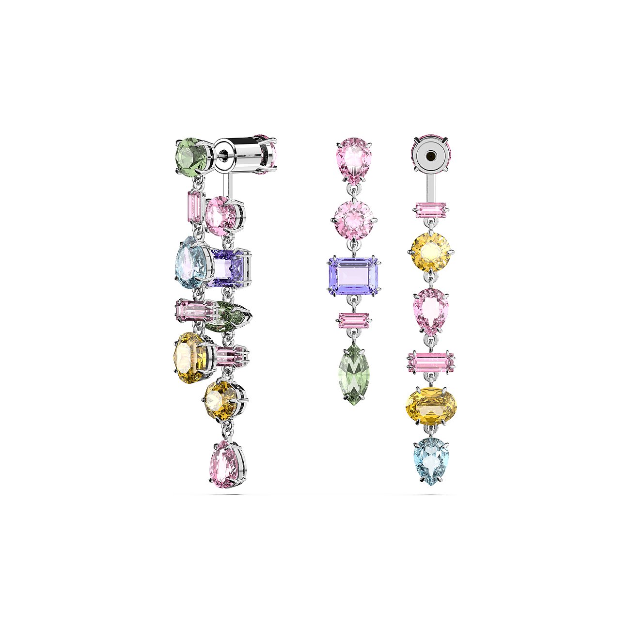 Swarovski Ohrschmuck aus Metall mit bunten Swarovski-Kristallen in verschiedenen Formen und Farben