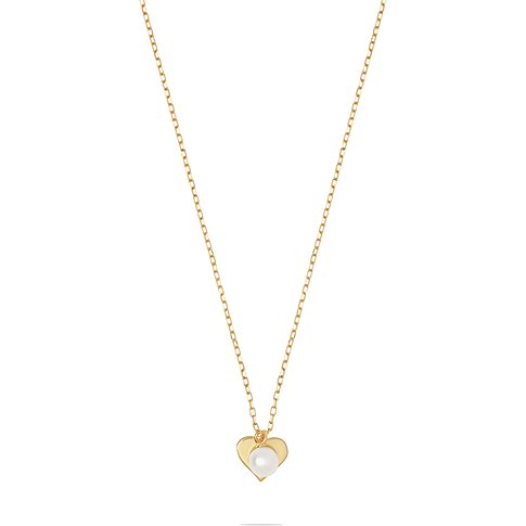 Collana CHRIST in oro giallo 375 con perla e pendente a cuore.