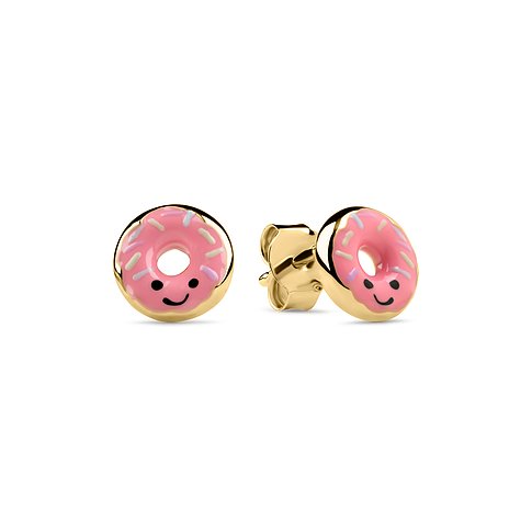 NKlaus Orecchini A Perno Oro Rosa 8kt (333) – Modello A Semisfera 12 Mm – Eleganti E Classici (9082)