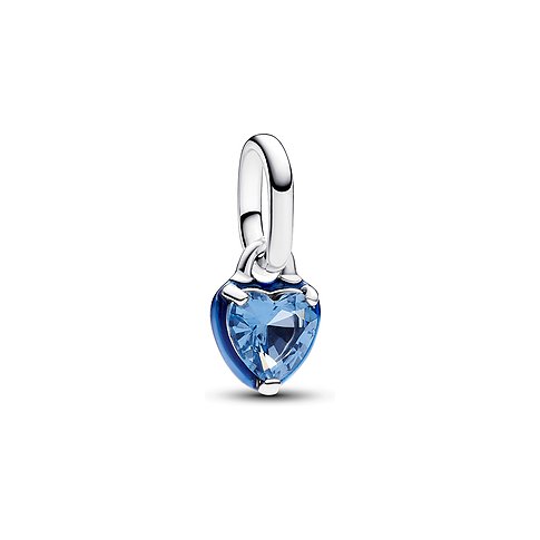 Pandora Anhänger aus 925er Silber mit blauem Kristall und Emaille.