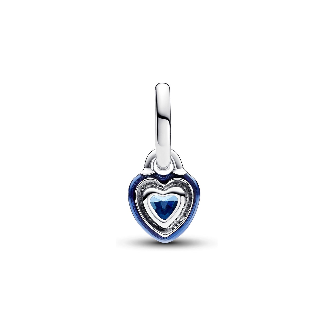 Pandora Anhänger aus 925er Silber mit blauer Emaille und Kristall.