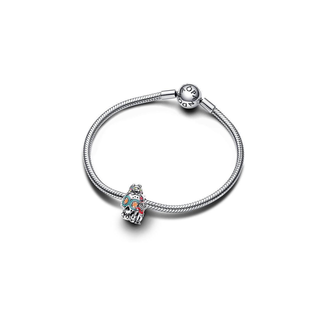 Pandora Armband aus 925er Silber mit farbiger Emaille.
