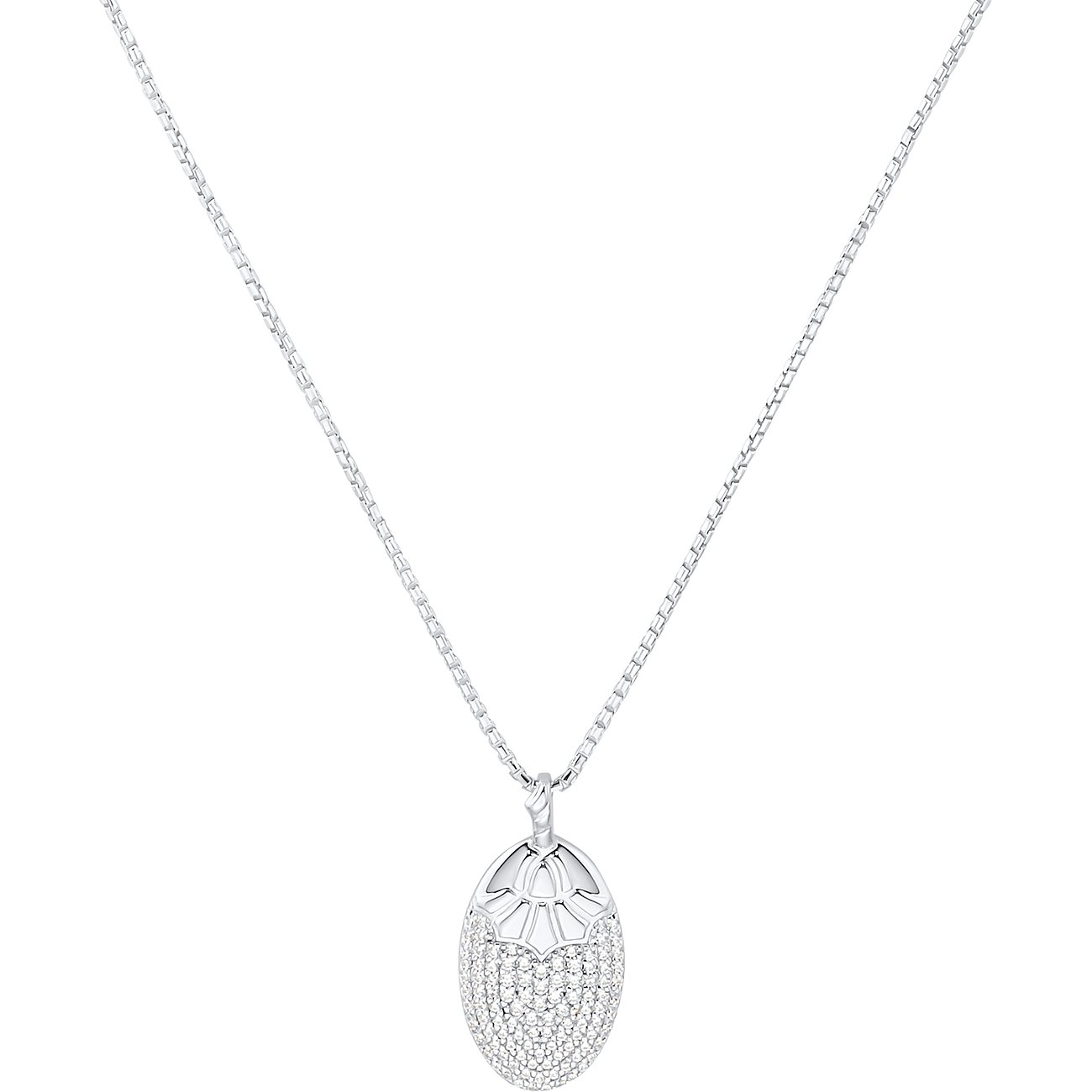 JOOP! Halsschmuck aus Silber mit eiförmigem Anhänger, besetzt mit zahlreichen kleinen Zirkonia Farbsteinen.
