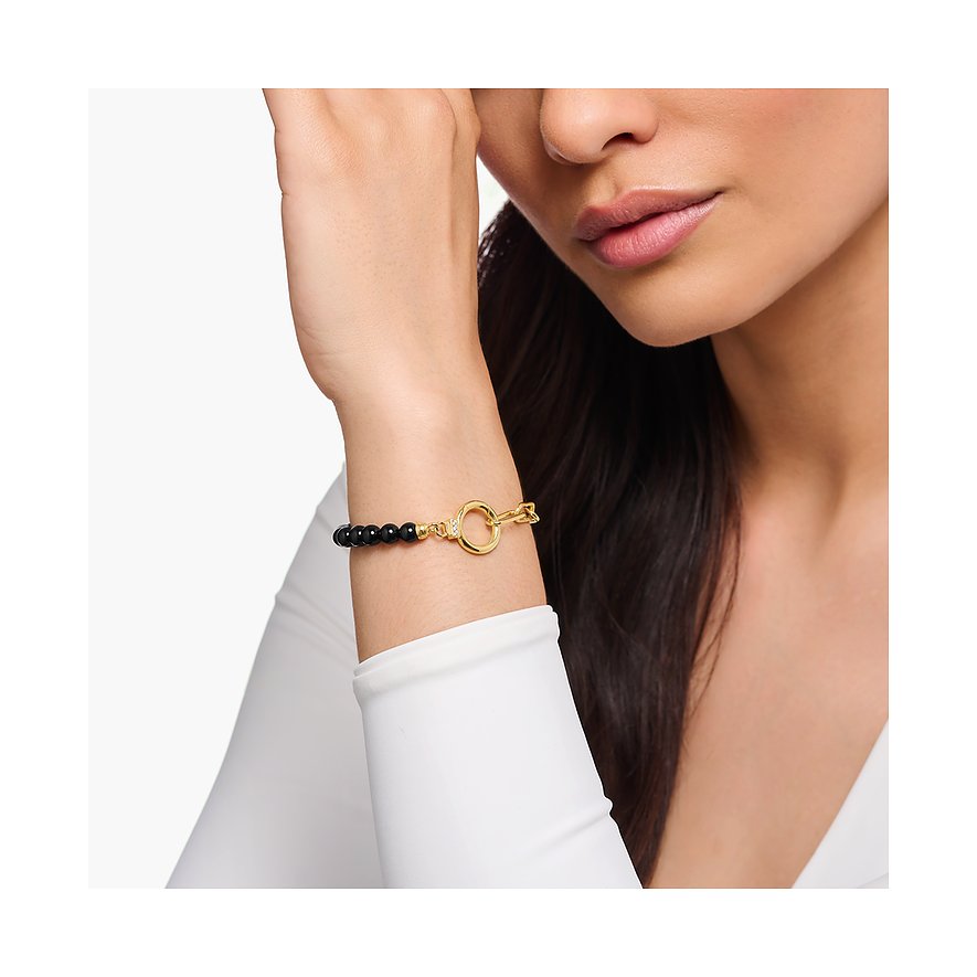 Thomas Sabo Bracciale Donna Argento 925 Con Onice – A2134-027-11-L19v – Regolabile Con Zirconi