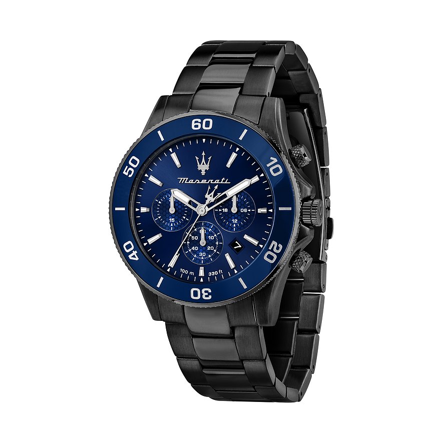 Maserati Chronograph Competizione R8873600005, Herren, Edelstahl, Edelstahl, Armband: Metall, Quarz, analog