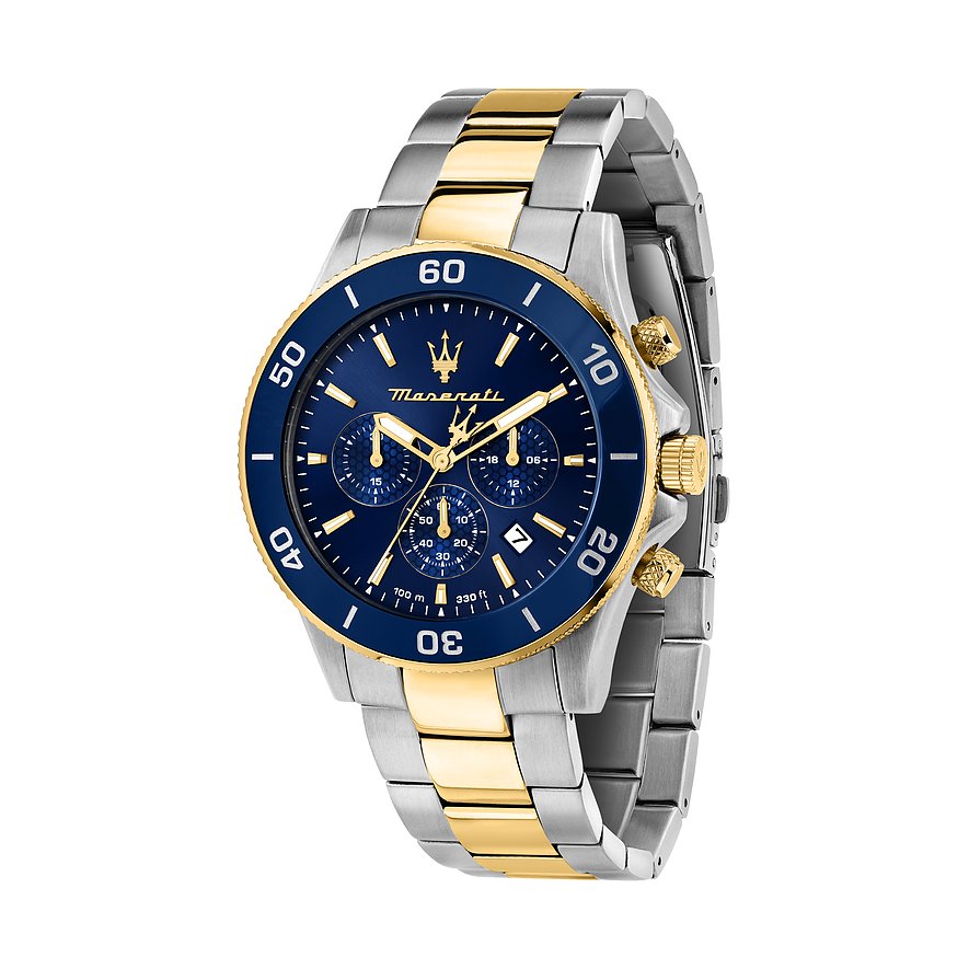 Maserati Chronograph Competizione R8873600006, Herren, Edelstahl, Edelstahl, Armband: Metall, Quarz, analog