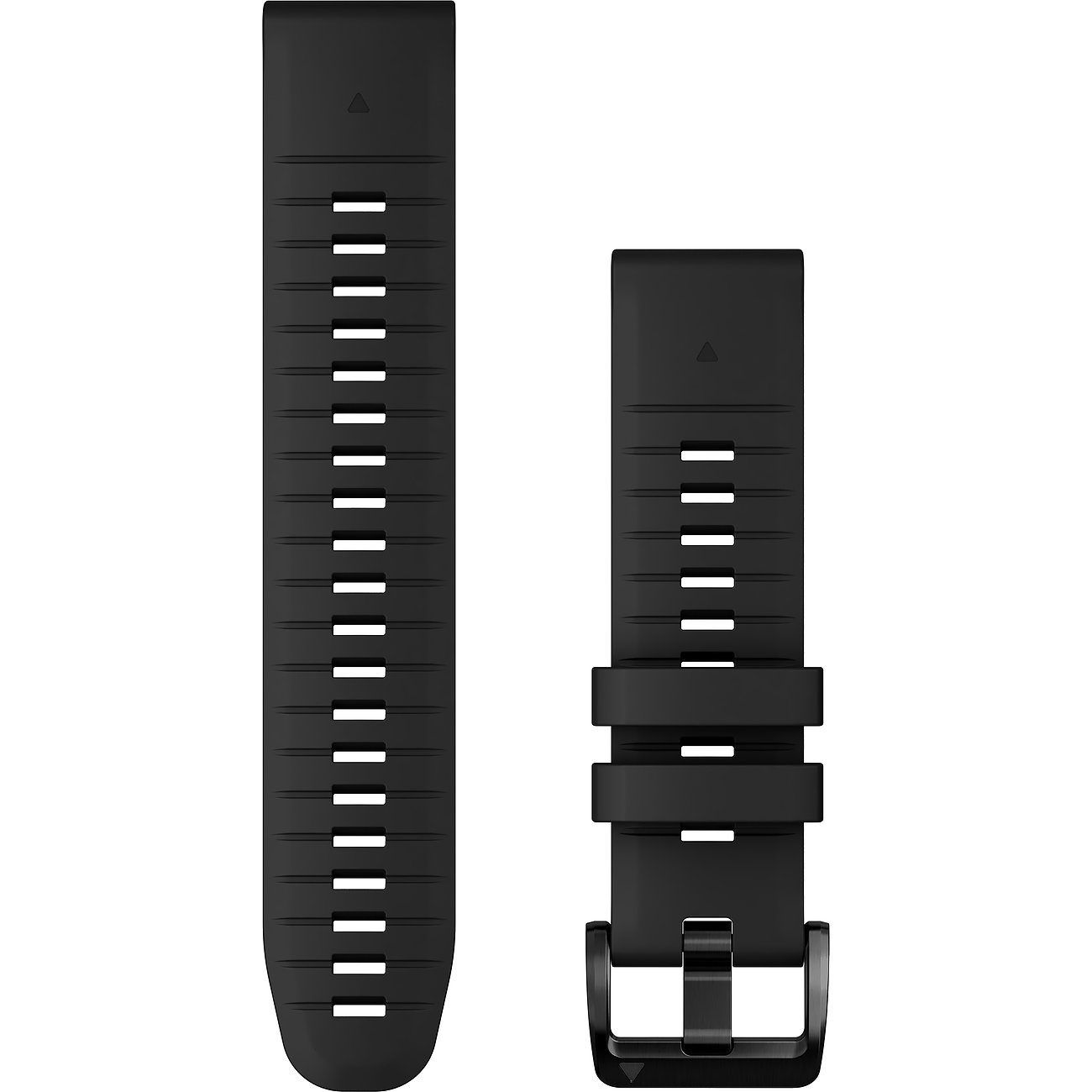 Garmin Armband aus schwarzem Gummi mit Dornschließe.
