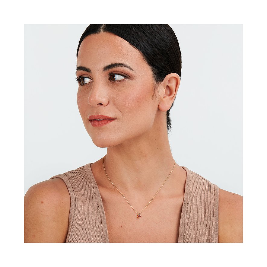 Live Diamond Halsschmuck aus 375 Gelbgold mit Rubin.