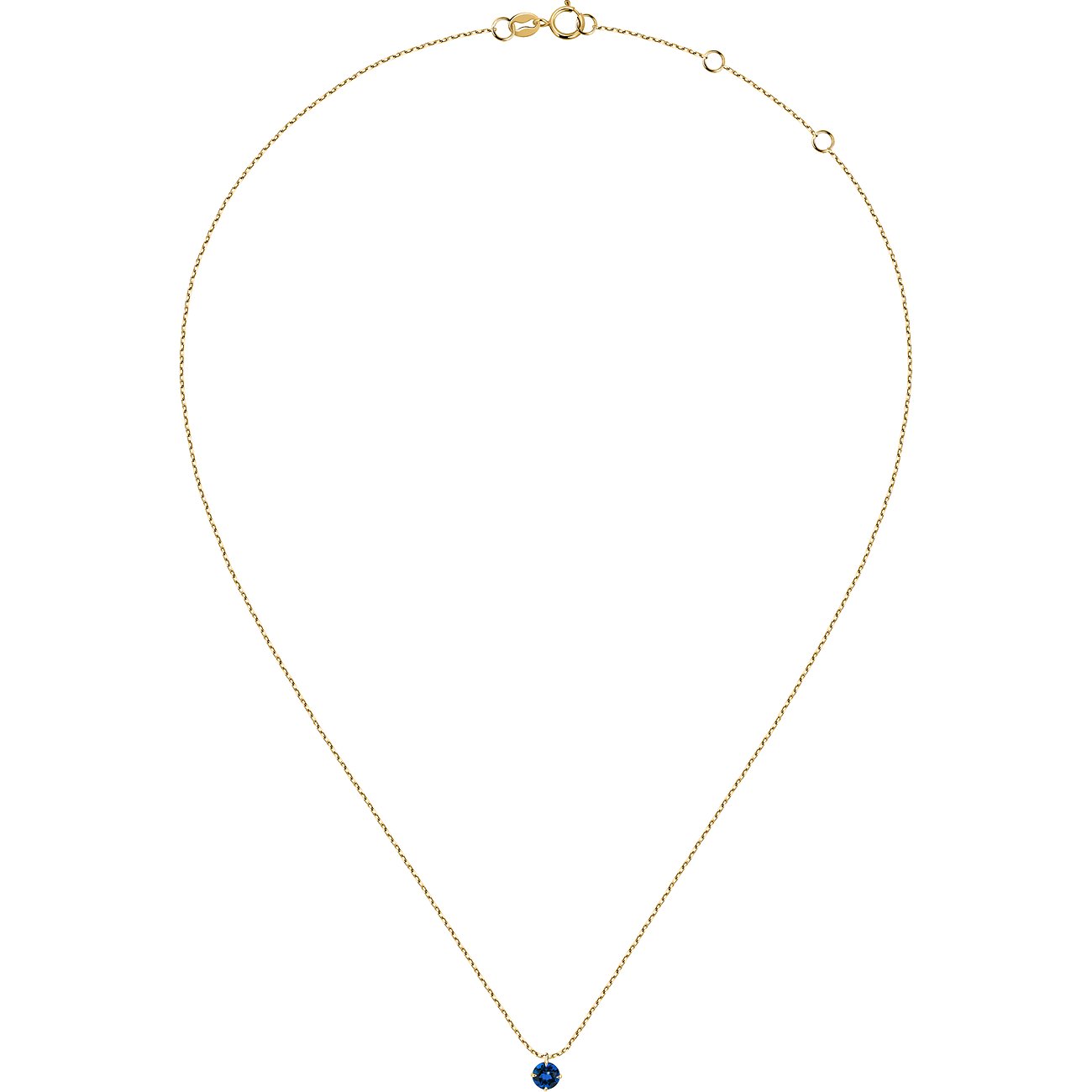 Collier Live Diamond en or jaune 375 avec saphir.