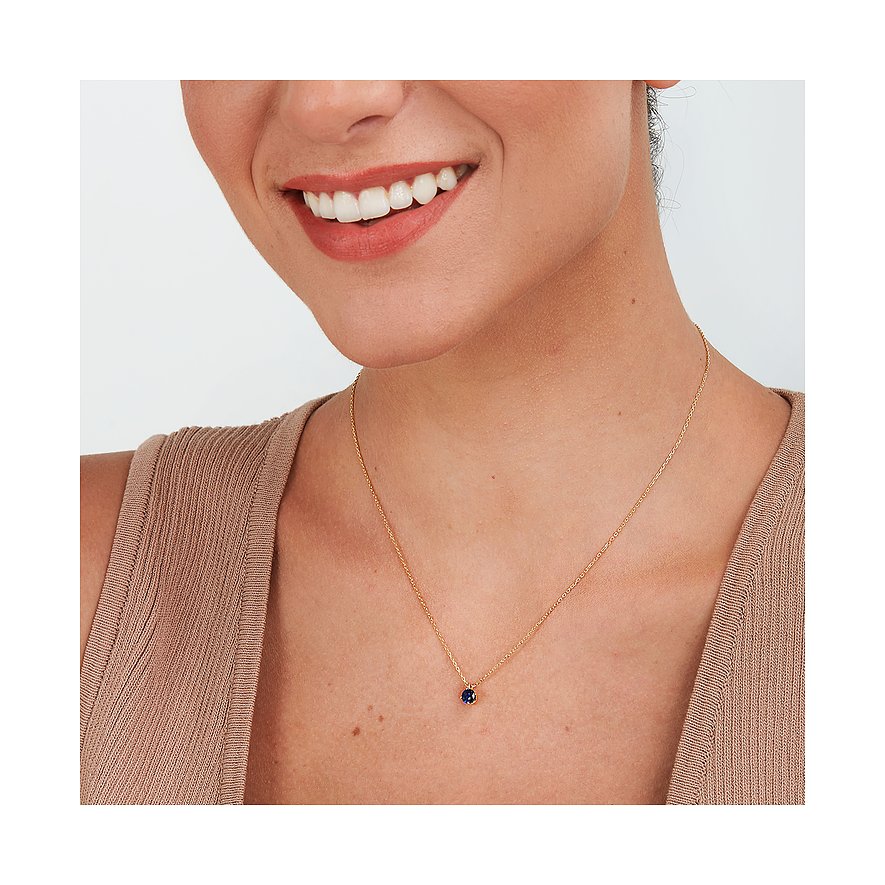 Collier Live Diamond en or jaune avec saphir.