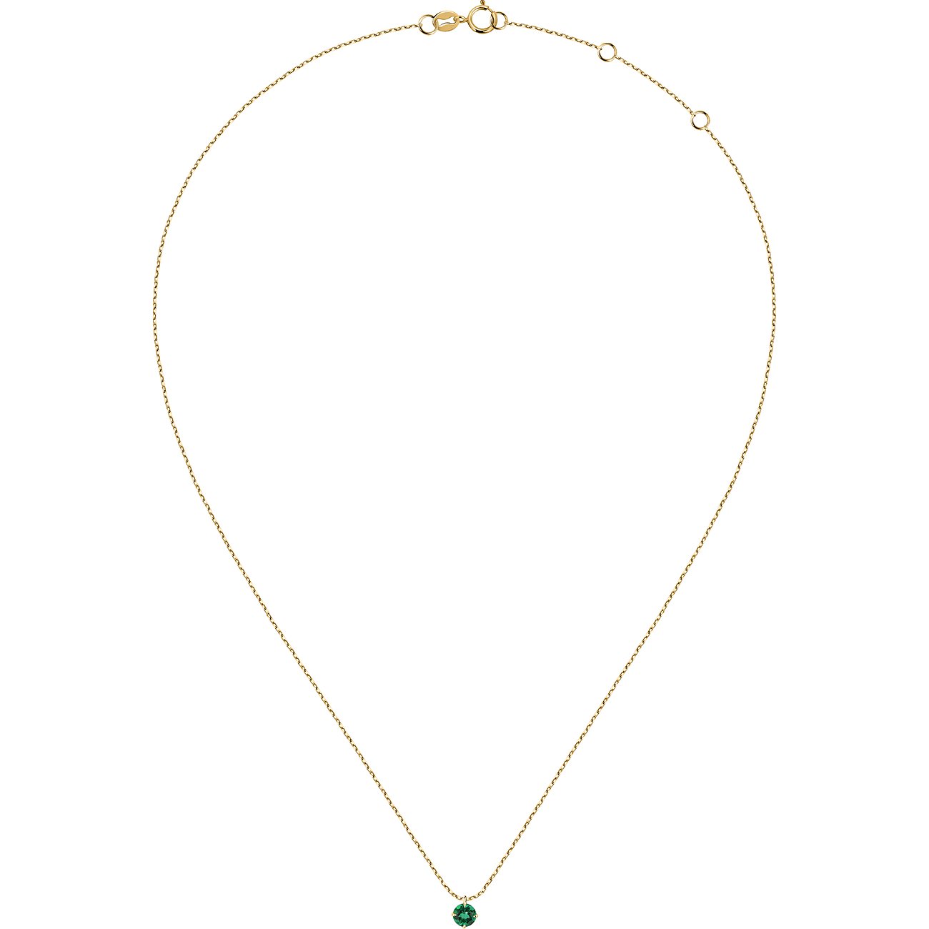 Live Diamond Halsschmuck aus 375 Gelbgold mit Smaragd.