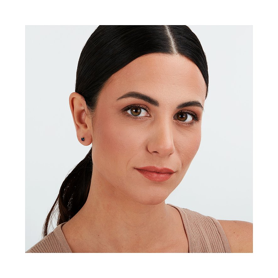 Live Diamond Ohrstecker aus 375 Gelbgold mit Saphir.