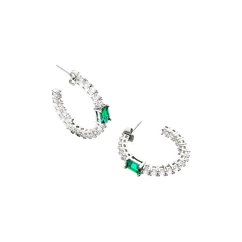 Chiara Ferragni Ohrringe aus Messing mit grünen Zirkonia.