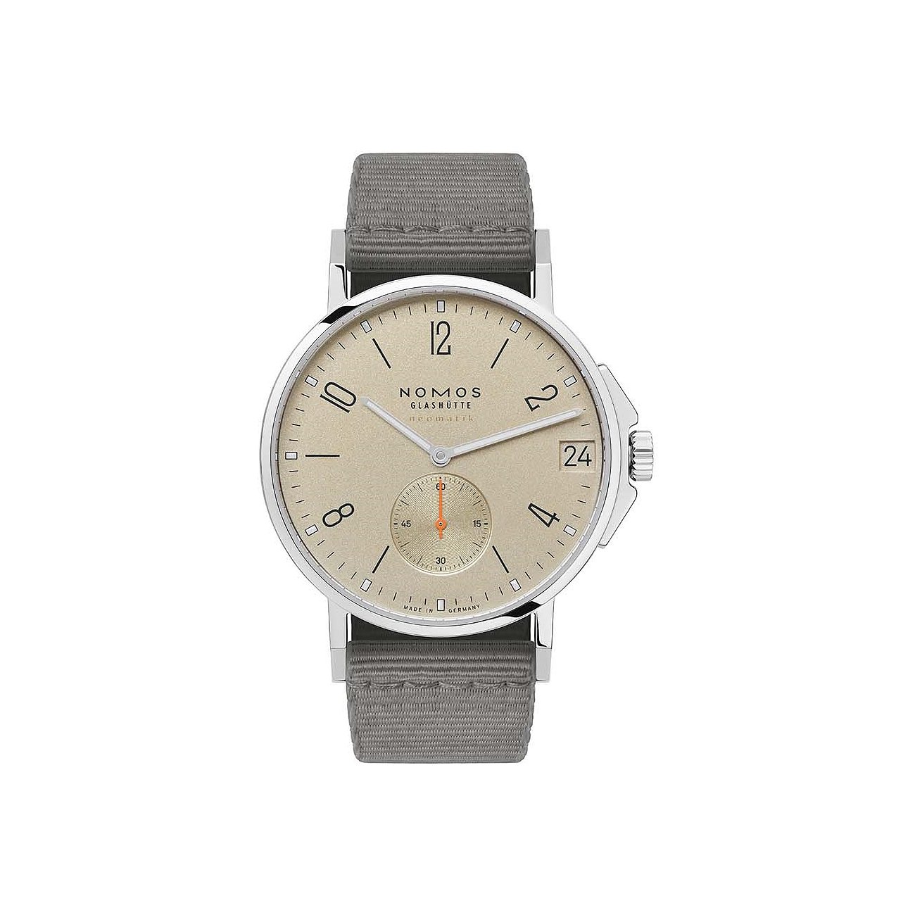 Nomos Glashütte Unisexuhr Ahoi neomatik 38 date sand 527