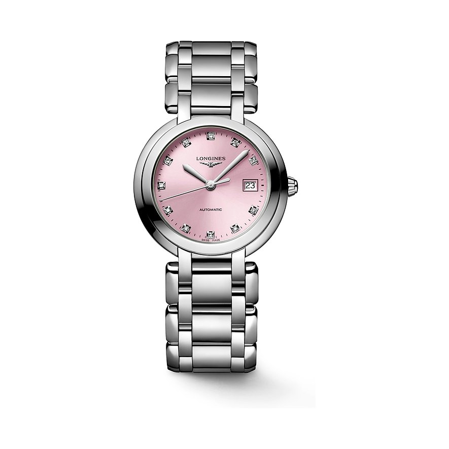 Longines Damenuhr Longines PrimaLuna L81134996, Damen, Edelstahl, Armband: Edelstahl, Automatik, analog