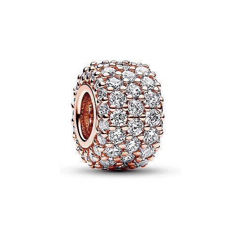 Pandora Anhänger aus roségoldfarbenem Metall mit weißen Zirkonia.