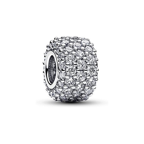 Pandora Charm aus 925er Silber mit weißen Zirkonia.