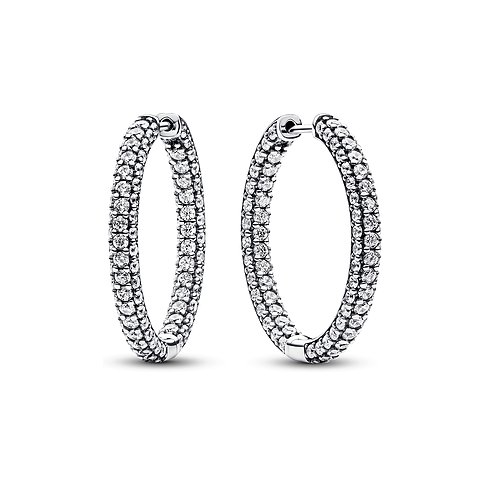 Pandora Creolen aus 925er Silber, besetzt mit Zirkonia.