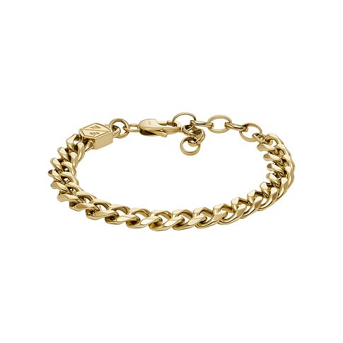 Fossil Armband aus Edelstahl mit Gliederkette und Karabinerverschluss.