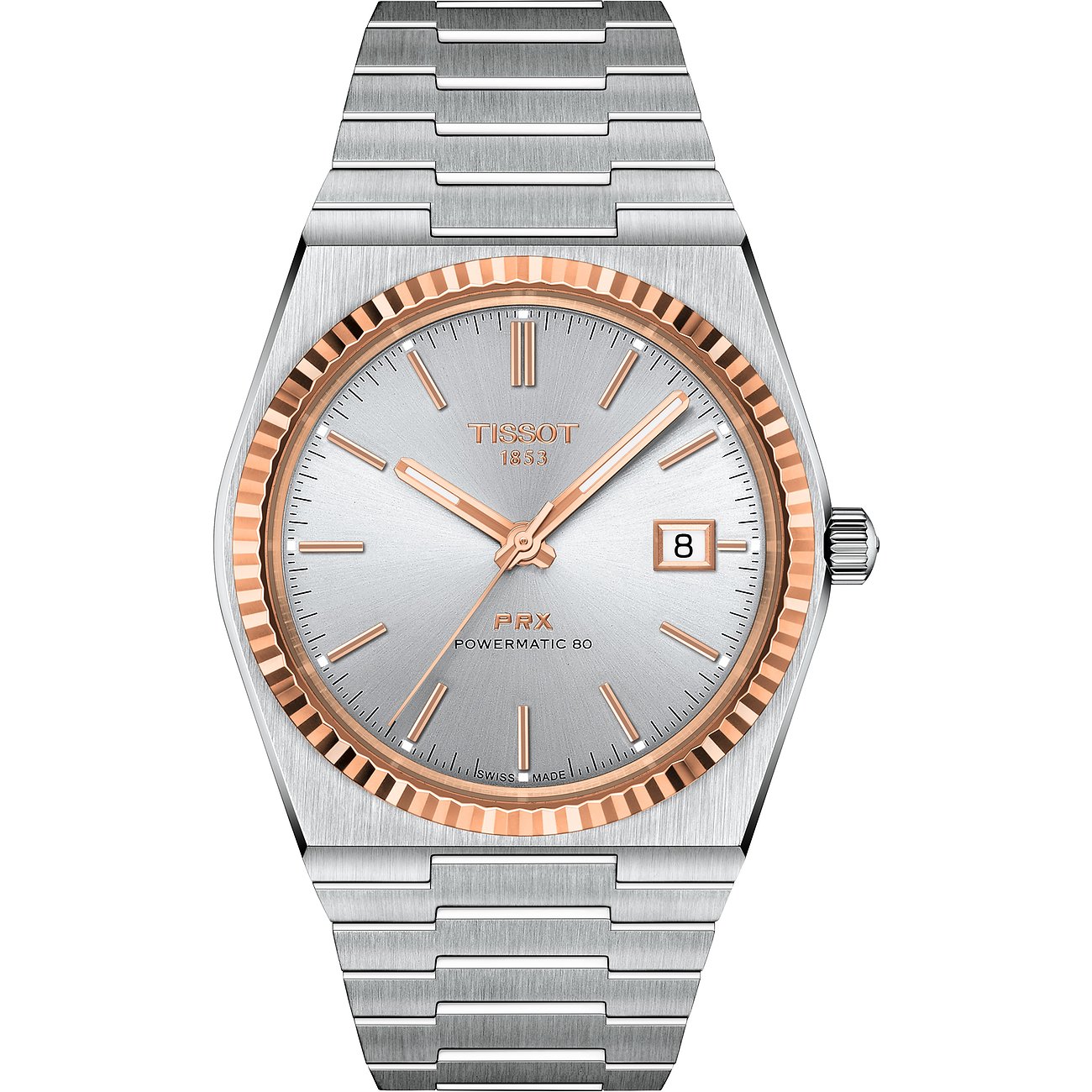 Tissot Herrenuhr PRX Powermatic 80 Stahl \u0026 18K Goldlünette T9314074103100