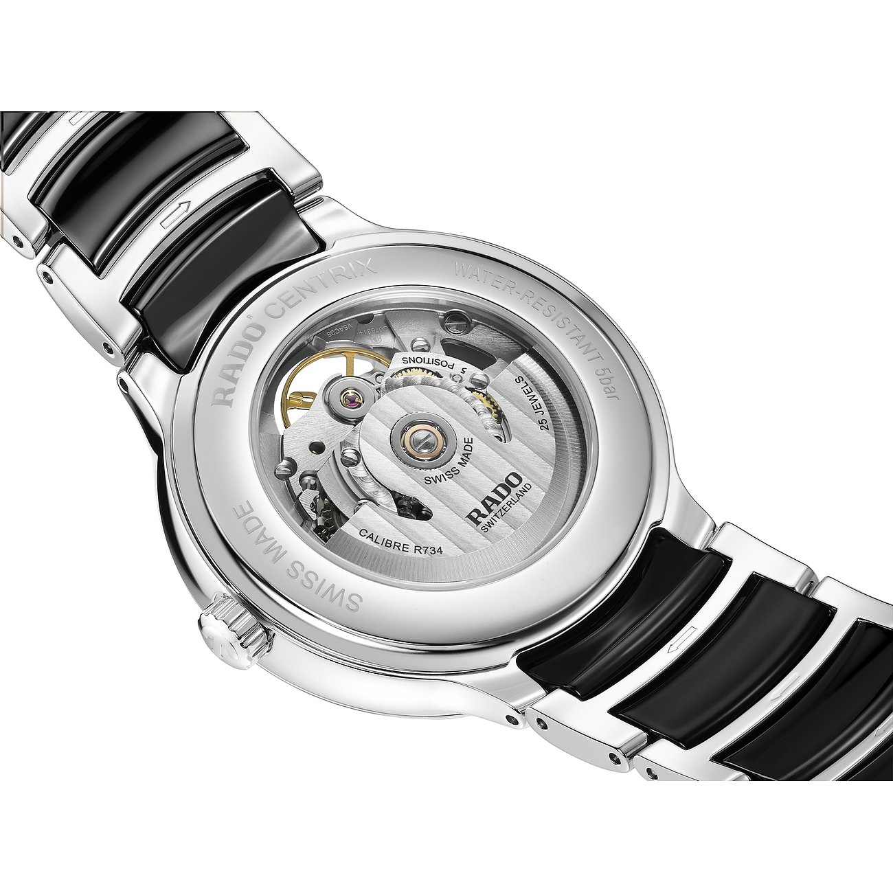 Rado Unisexuhr mit Edelstahlgehäuse und bicolor-Armband.