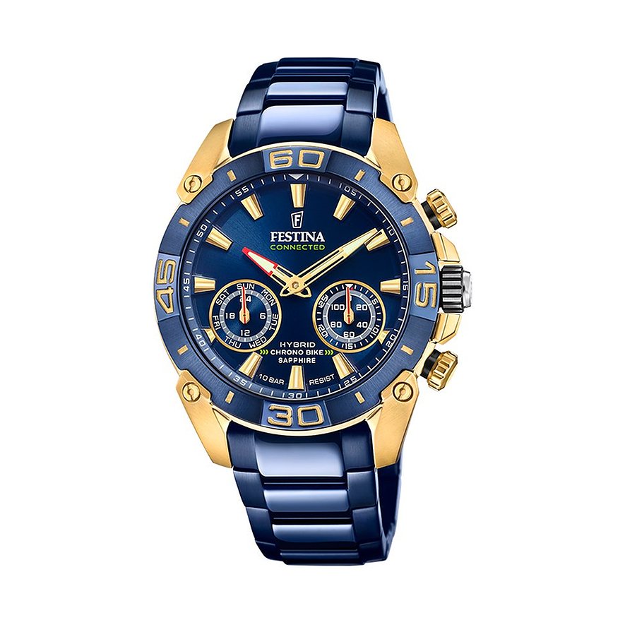 B-Ware - Festina Smartwatch, Herren, Edelstahl, Armband: Edelstahl, Akku, analog