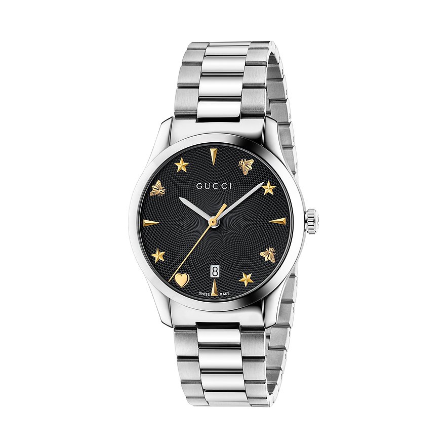 2. Chance - Gucci Herrenuhr, Unisex, Edelstahl, Armband: Edelstahl, PVD beschichtet, Quarz, analog