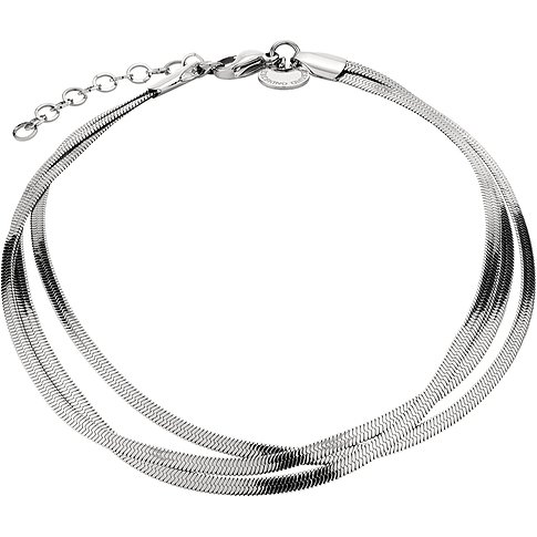Liebeskind Armband aus Edelstahl, dreireihig, mit Gravur.