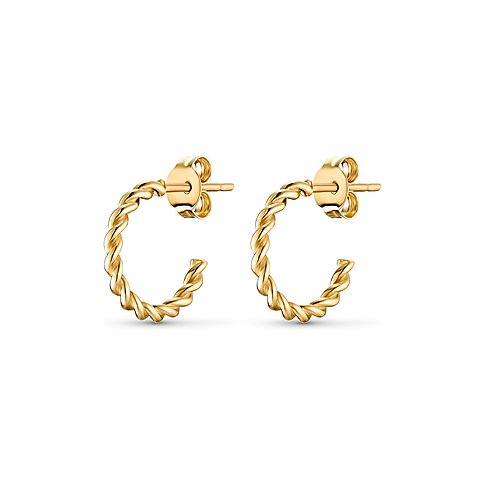 GUIA Ohrringe aus 585 Gelbgold mit gedrehtem Design.