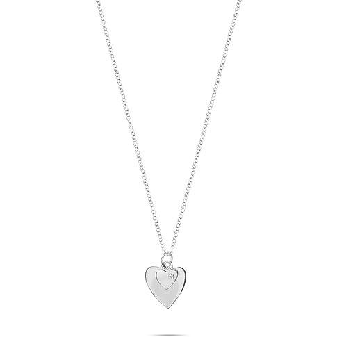 Guido Maria Kretschmer Halsschmuck aus 925er Silber mit Diamant, Herzanhänger.