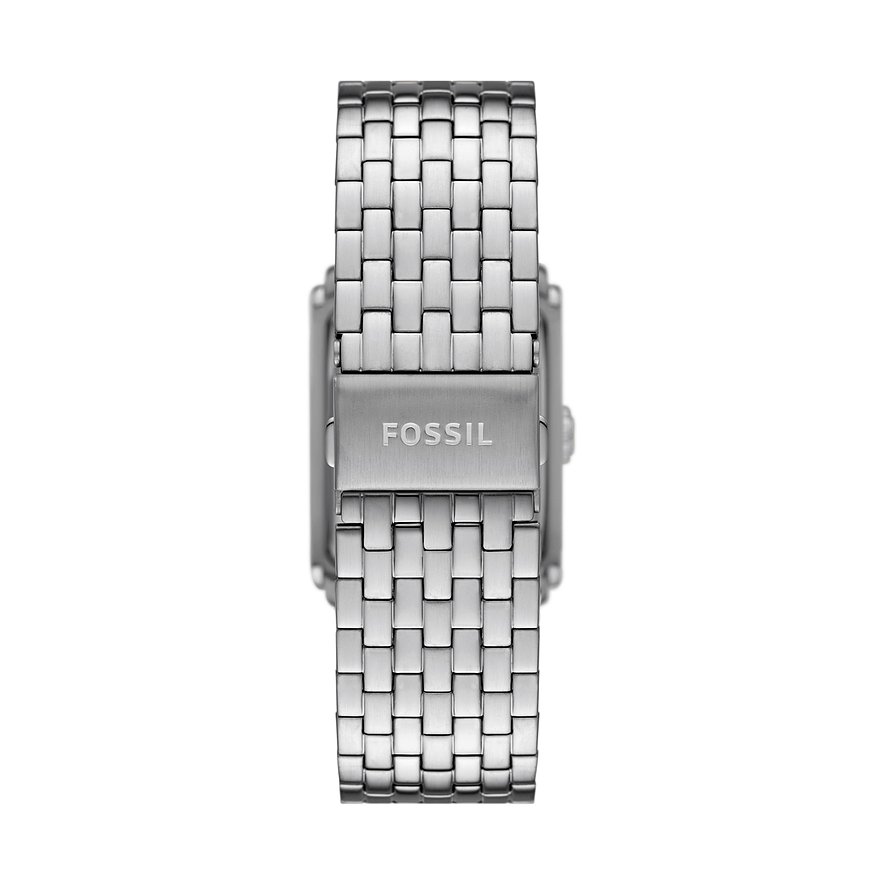 Fossil Herrenuhr mit Edelstahlgehäuse und Gliederarmband.
