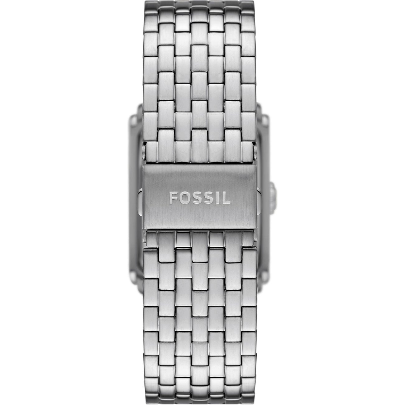 Fossil Herrenuhr mit Edelstahlgehäuse und Gliederarmband.