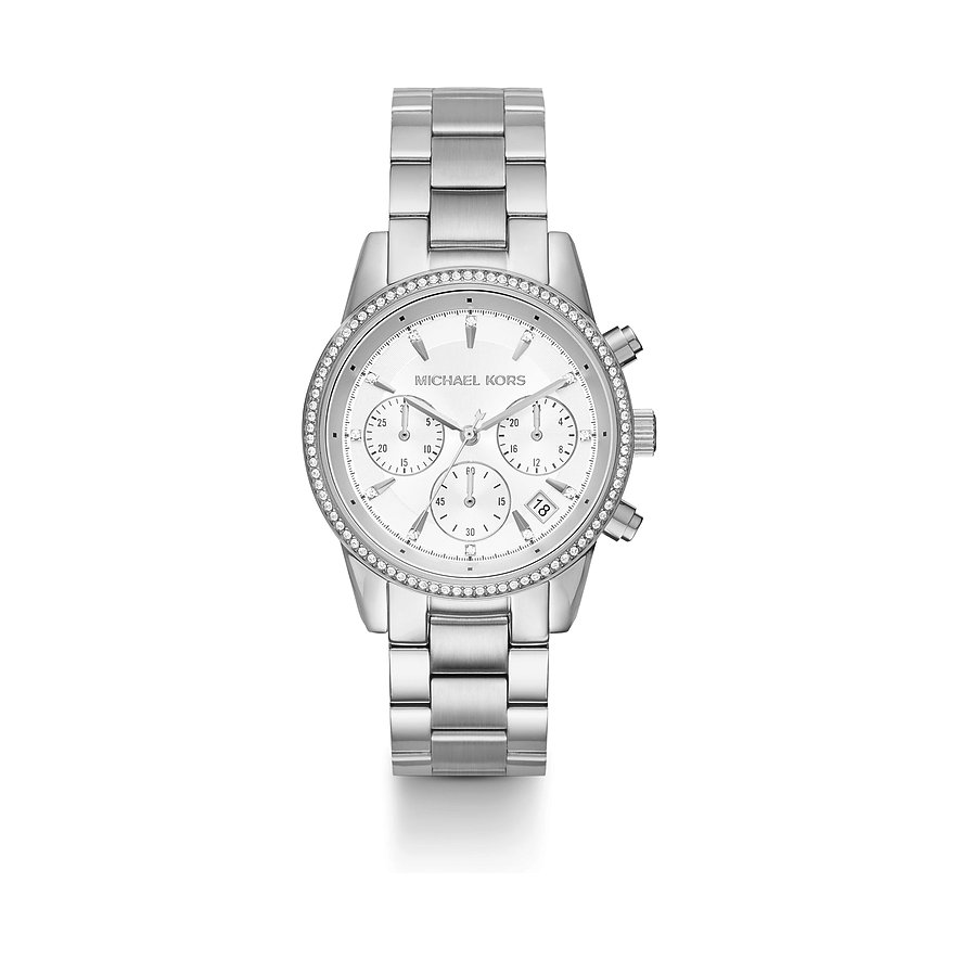 2. Chance - Michael Kors Chronograph MK6428, Glasstein, Damen, Edelstahl, Armband: Edelstahl, Quarz, analog
