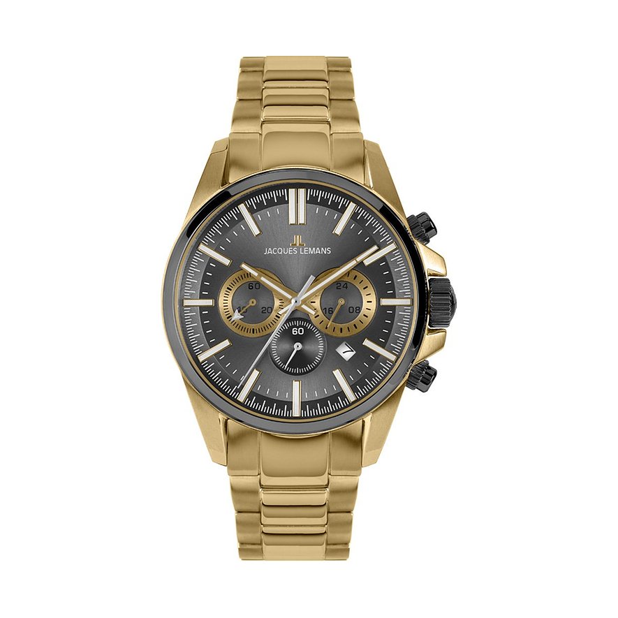 2. Chance - Jacques Lemans Chronograph 1-2119H, Herren, Edelstahl, Armband: Edelstahl, Quarz, analog