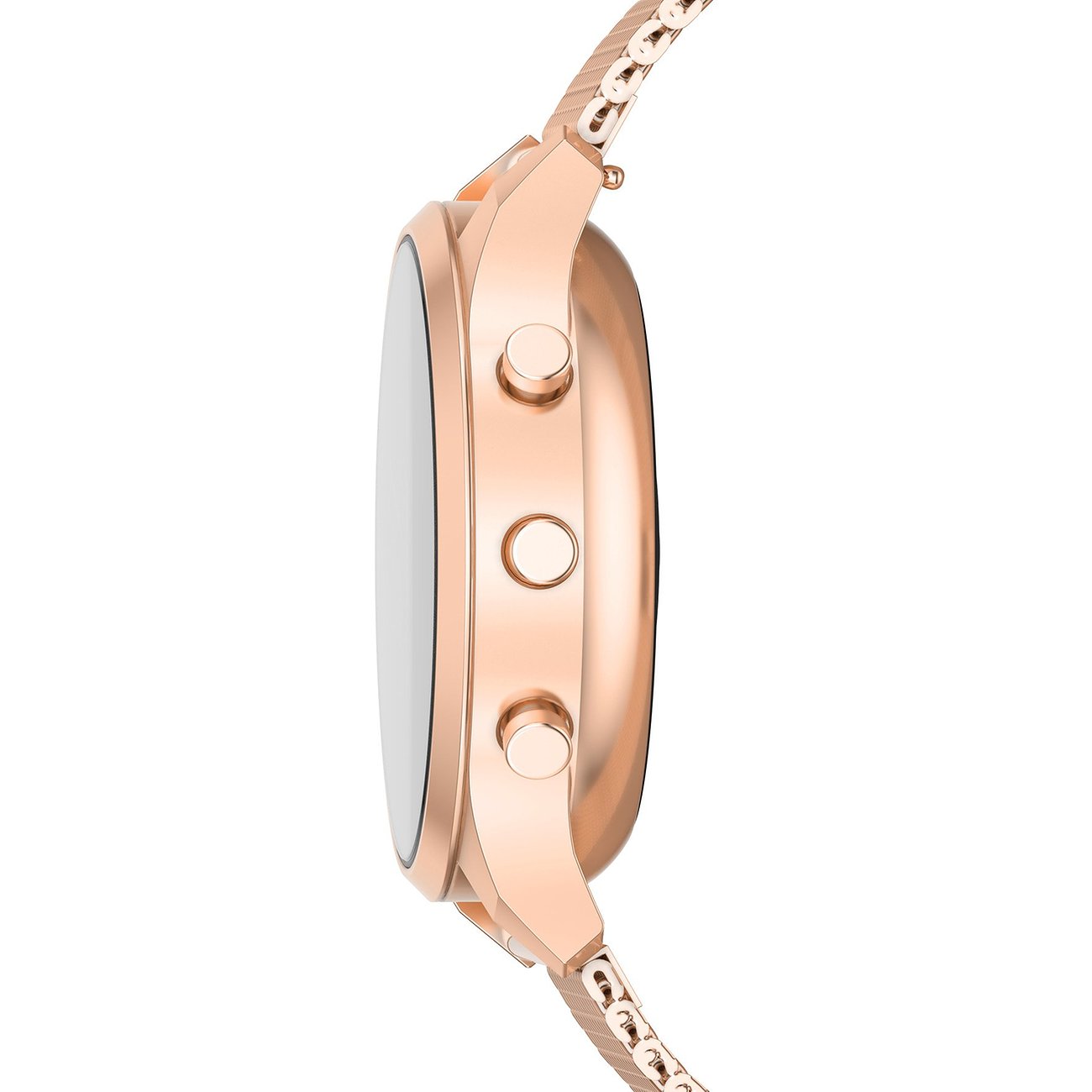 Skagen Connected Smartwatch mit Edelstahlgehäuse, roségoldfarben, analog.