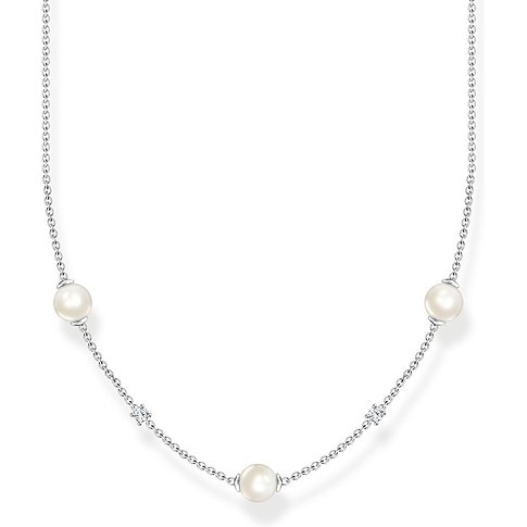 Thomas Sabo Halsschmuck aus 925er Silber mit Perlen und Zirkonia.