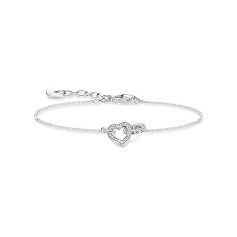 Thomas Sabo Armband aus 925er Silber mit Zirkonia besetztem Herz-Anhänger.