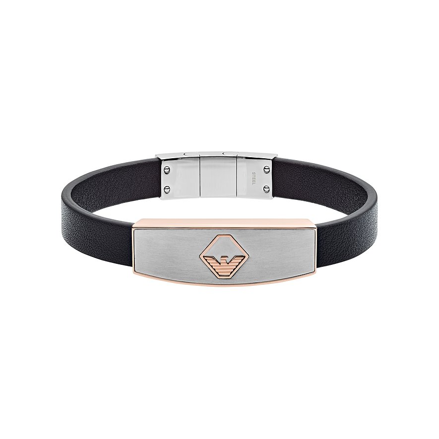 2. Chance - Emporio Armani Armband, Herren, Leder, schwarz