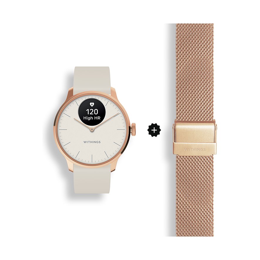 Withings Unisexuhr Scanwatch Light 37mm rose  HWA11-BUNDLE 1