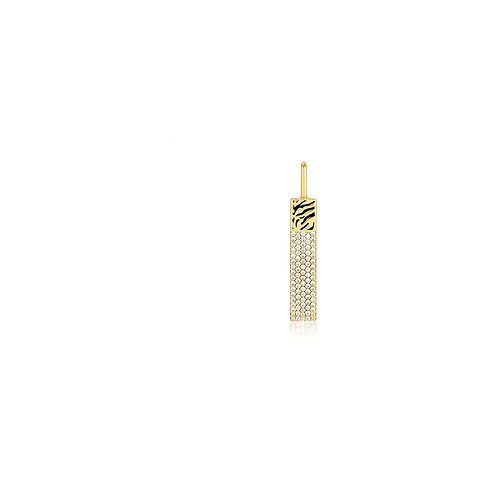 Ania Haie forgyldt sølv vedhæng med cubic zirconia, helt besat med cubic zirconia i den nederste del.