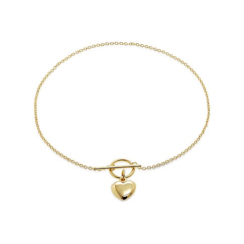CHRIST Armband aus 585 Gelbgold mit Herz-Anhänger und Toggle-Verschluss.