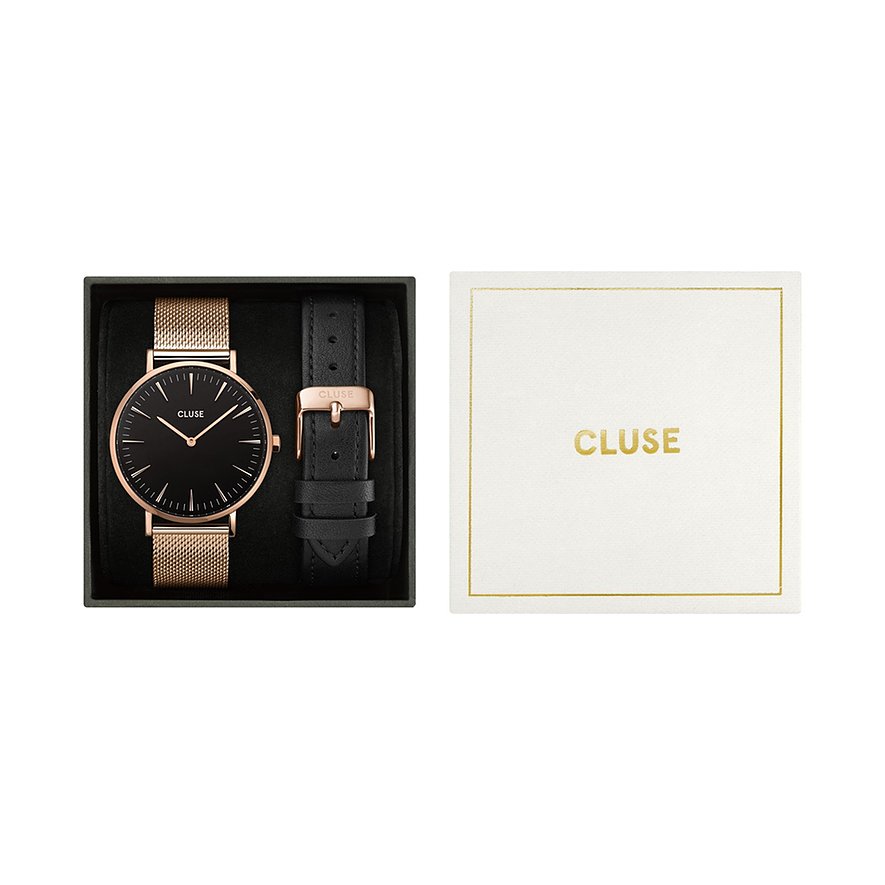 2. Chance - Cluse Uhren-Set inkl. Wechselarmband CG10106, Damen, Edelstahl, Armband: Edelstahl, Quarz, analog