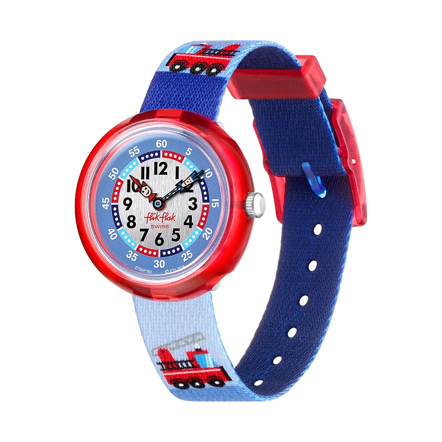 2. Chance - Flik Flak Kinderuhr FBNP160, Jungen, Kunststoff, Armband: Textil, Quarz, analog